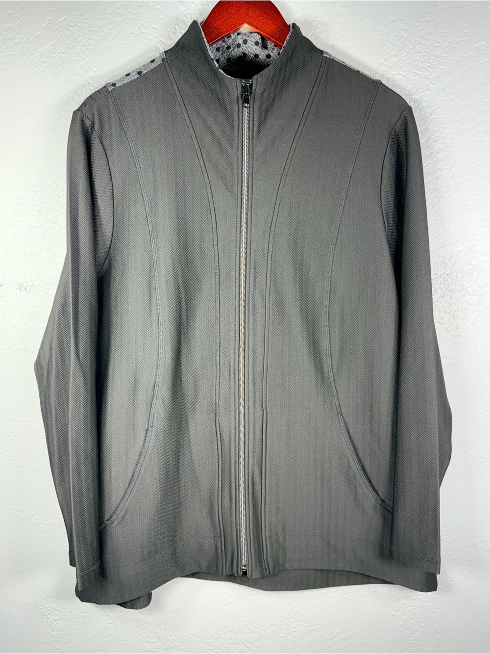 Chico's Gray Full-Zip Women's Sweater Jacket